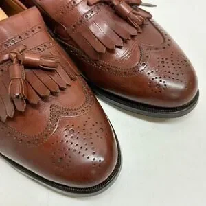 Crockett & Jones x Peal & Co. x Brooks Brothers Wingtip Tassel Loafer 11 Wide E PEAL & CO BROOKS BROTHERS WINGTIP Loafers BROGUE BLACK Dress  main image 4
